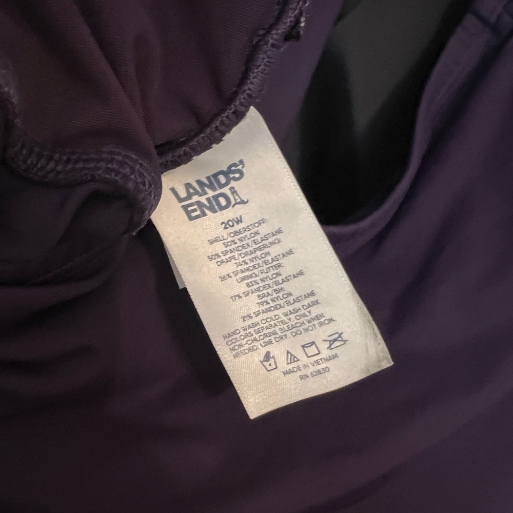 Lands’ End SlenderSuit Wrap Swim Dress One‑Piece Women’s Plus 20W Tummy Control - Picture 7 of 7